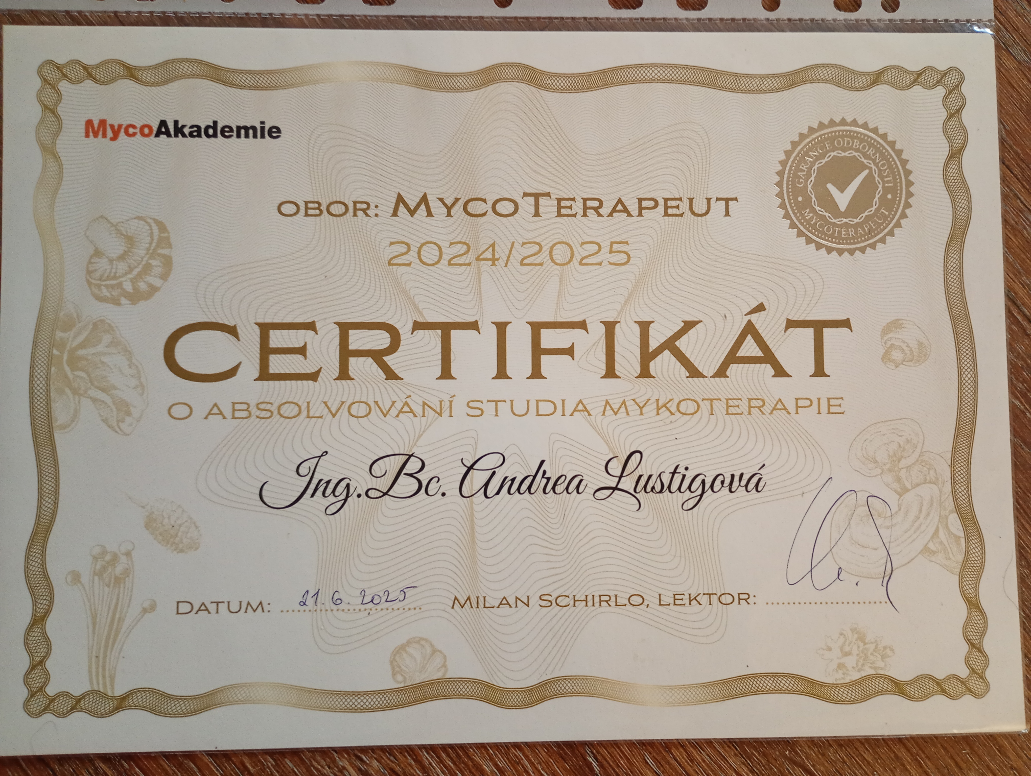 Certifikát a vzdělání