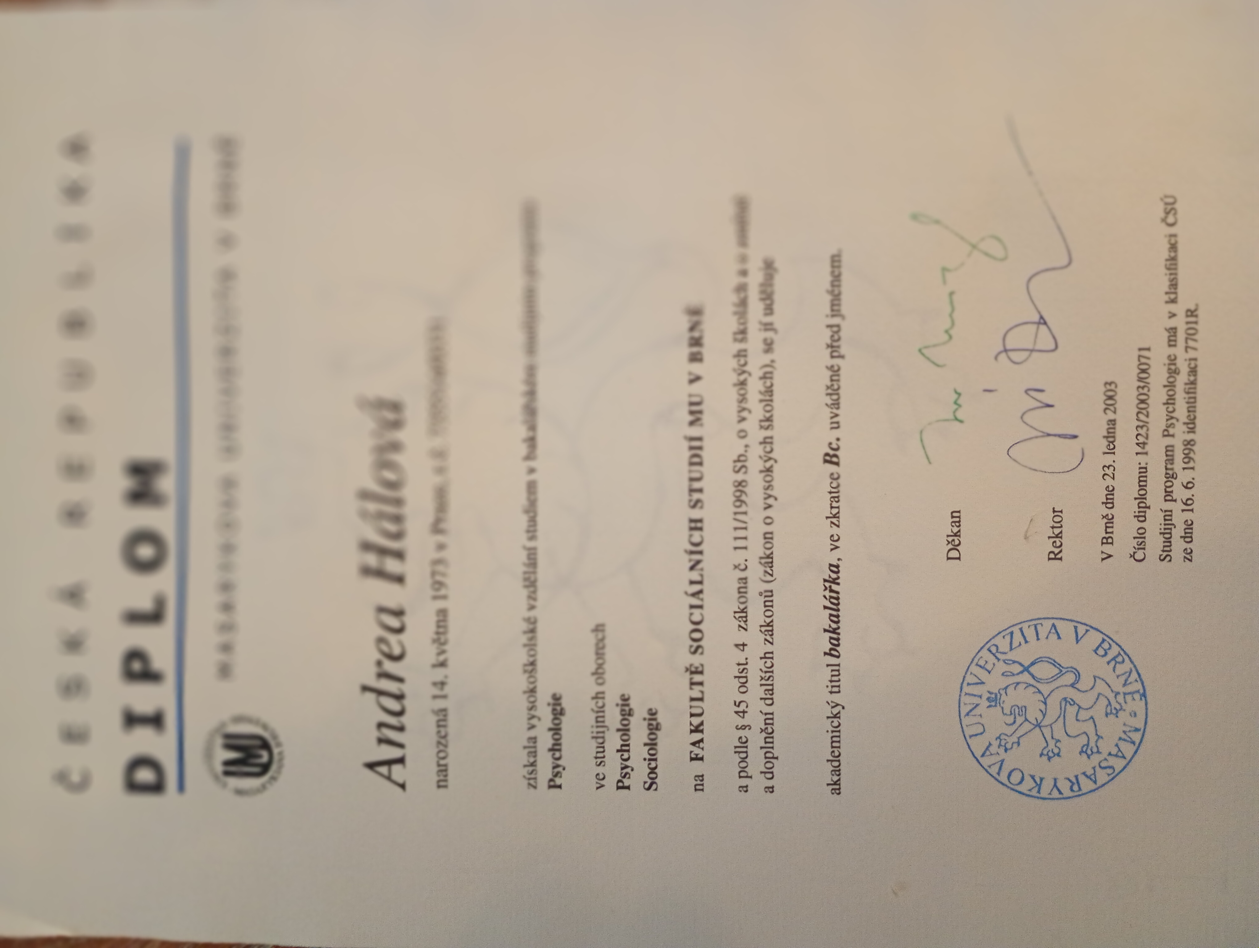 Certifikát a vzdělání